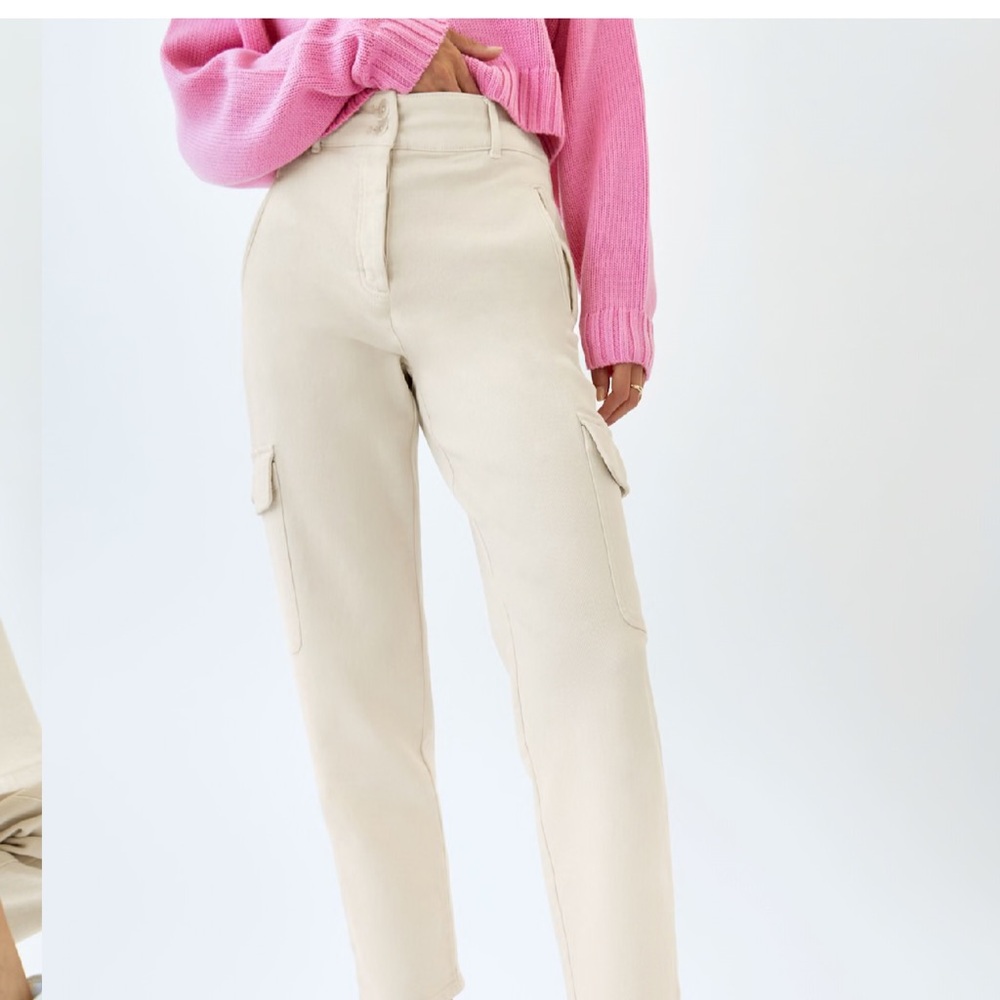 Wilfred Beige Straight Leg Cargo Pants